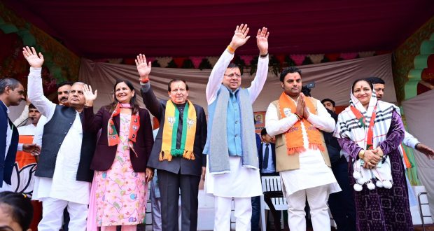 CM Dhami campaigns for BJP in Delhi assembly elections