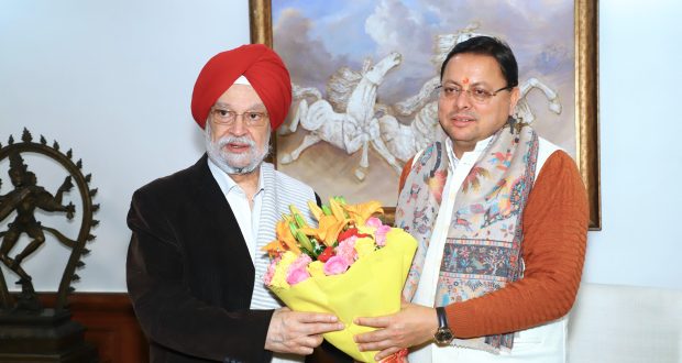 CM Dhami Meets Minister Hardeep Puri