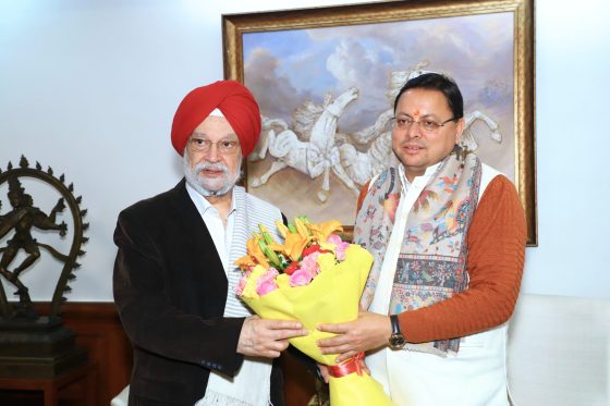 CM Dhami Meets Minister Hardeep Puri