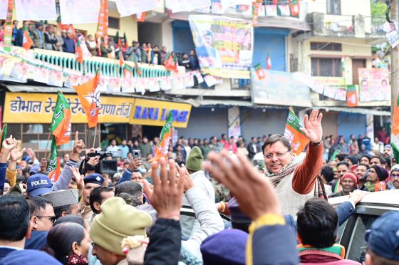 CM Dhami roadshow in Badkot