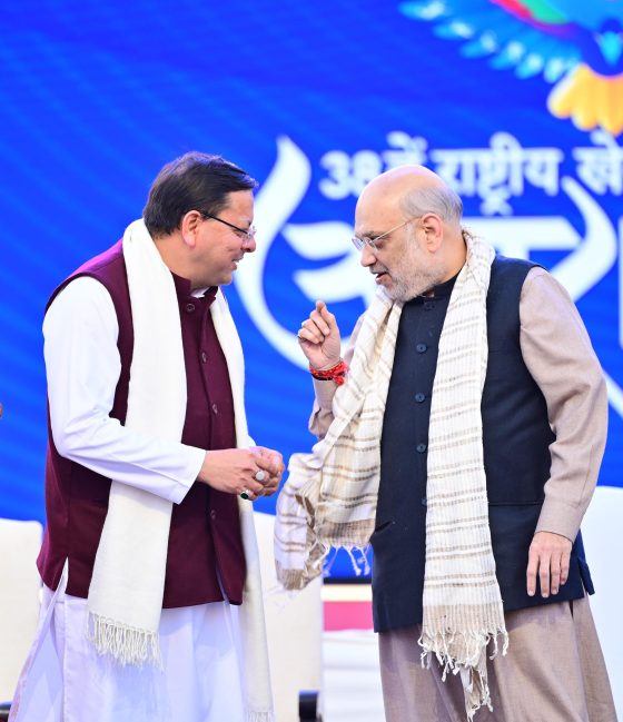 HM Amit Shah and CM Pushkar Singh Dhami