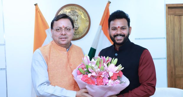 CM Pushkar Singh Dhami Meets Union civil aviation minister Kinjarapu Ram Mohan Naidu