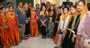 Kailash Mansarovar Yatra pilgrims being welcomed on their arrival
