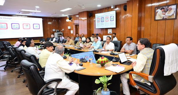 CM Pushkar Singh Dhami presiding high level meeting at secretariat
