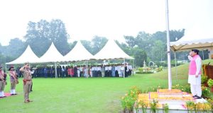 CM Pushkar Singh Dhami hoists tricolor at CM house