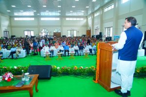 CM addressing PM Kisan samman nidhi recipients in dehradun