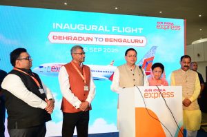 CM Dhami Flag off Dehradun Bengaluru Air India express service
