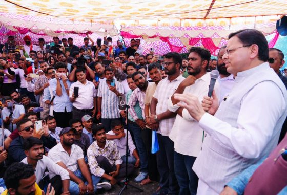 CM Pushkar Singh Dhami addressing youth at parade ground