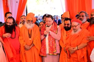 CM Pushkar Singh Dhami along with Akharas' Saints announced dates of Kumbh Snan